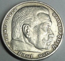 3. Reich 5 Reichsmark 1936 E Silber Paul. v Hindenburg vz-st/xf-unc.+Kapsel