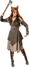 Kleid Wikingerin Barbarin Kriegerin Damen HQ Karneval Fasching Kostüm 34-48