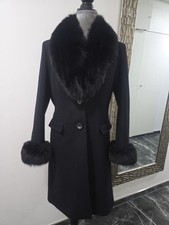 Pinko Mantel Schwarz Mit Pelz