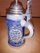 Alter Bierkrug mit Zinndeckel