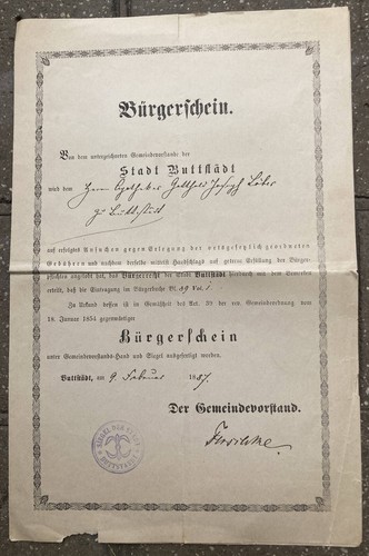 Bürgerschein bürgerrecht - bürgerschein,