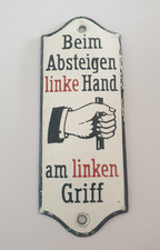 altes Straßenbahn Emailschild