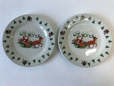 Nr.4) Zwei Keramik Weihnachtsteller mit Motiv Wellco-Design Krefeld ***