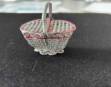 Puppenstube Zinn Körbchen Antik