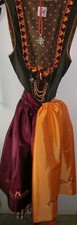 Dirndl Spieth & Wensky Gr.42 mit zwei Schürzen orange bordeaux Halskette 4-tlg