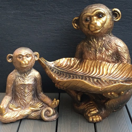 Affe skulptur gold dekoration - skulptur,