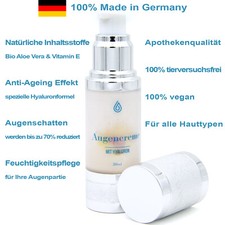 Augencreme mit Hyaluron gegen Tränensäcke Eye Cream Bio Aloe Vera Vitamin E 30ml