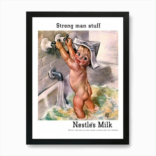 Strong man staff nestle - nestle, milk