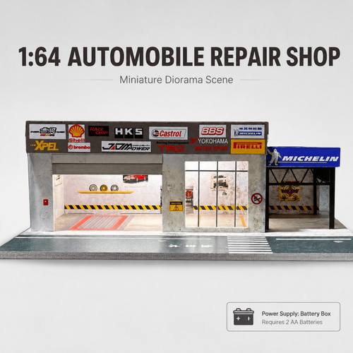 Diorama garage modell - garage, led
