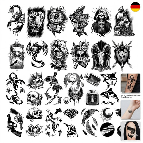 112 blätt temporäre - blätt, tattoos
