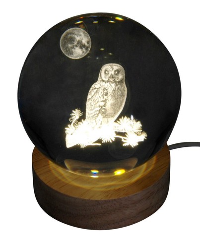 Glaskugel mit edlem holzsockel - glaskugel,