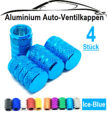 4x Ventilkappen Kappen SET eloxiert Autoventile Fahrrad Motorrad Bike ICE-Blue