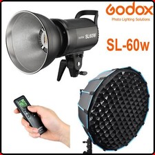 Godox SL60W 5600K Studio Kontinuierliche LED-Videoleuchte Lampe +60cm Softbox