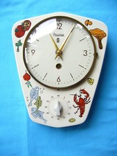 Schöne PREZIOSA Küchenuhr, mit Eieruhr, 50er Jahre - TOP