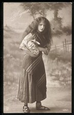 Foto-AK GL Co: Junges Zigeunermädchen auf einem Weg 1913 