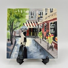 "Romantischer Spaziergang" von Brent Heighton Fliesen Plakette Wandkunst Paris Szene - 8 Zoll x 8 Zoll