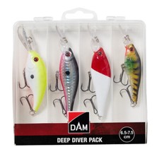 Kunstköder Deep Diver Pack mit Box 6,5 - 7,5cm 4 Wobbler Raubfisch Köder