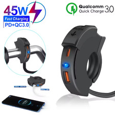 USB C Steckdose 12V Motorrad Ladegerät 45W QC3.0 USB-A und PD Type-C Wasserdicht