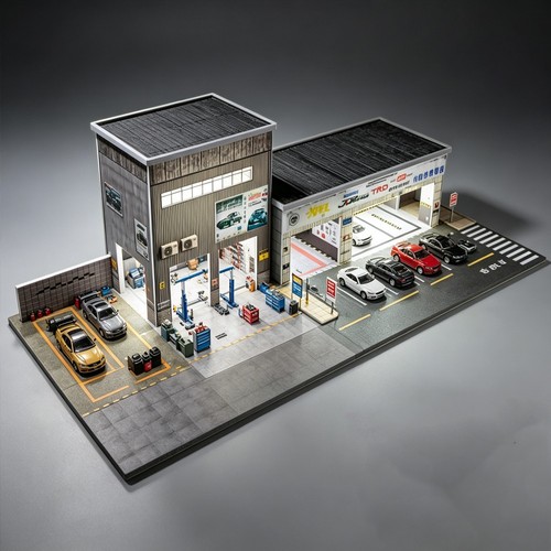 Diorama garage - 1:64,