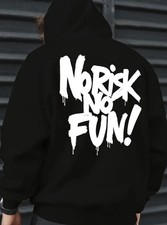 No Risk No Fun Herren Hoodie Streetwear Kapuzenpullover Fashion Mode bis 5XL