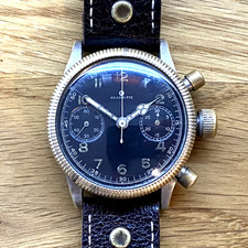 [258] - Tutima - Glashütte UROFA 59 / Fliegerchronograph / WWII vergoldetes Werk