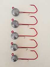 3er Jig-Kopf, Rundkopf, Meeresjig, Haken VMC 5150 in 5/0, mit Baitholder