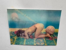 Erotik 3D Wackelkarte Frau nackt Nude um 1970 kurios Postkarte Foto Kunst Bild
