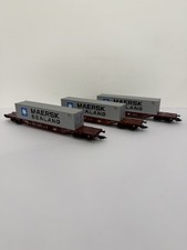Fleischmann H0 5245 K 3x Stück Containertragwagen, DB, DC 