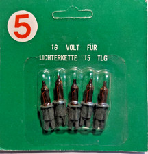 Pisello Ersatzlampe 16V für 15er-Lichterkette, rot, Sockel grün , 5 Stück