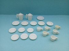 PLAYMOBIL Puppenhaus  - GESCHIRR SERVICE TELLER TASSEN KANNE WEISS 20 TEILE