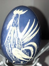 Osterei Osterdekoration Kunstvoll Handbemalt - Osterei  mit Text. Signiert.