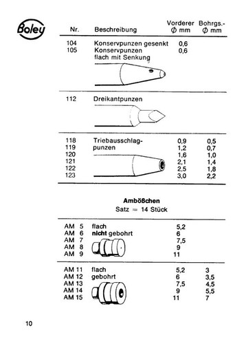 Treibausschlagpunzen aus boley - treibausschlagpunzen,