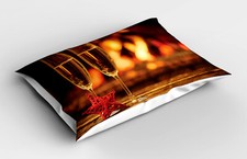 Kopfkissenbezug Modern Dekokissen Kamin Romantisches Champagner-Glas