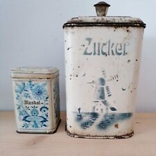 Blechdose Zucker Muskat  Vorratsdose Küche Vintage shabby Zwiebelmuster