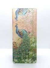 Mattierglas edle Pfauen Tischlampe ohne Sockel Handarbeit Geschenk Decoupage Dez