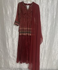 Maroon Sharara Suit with