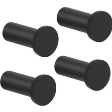 Garderobenhaken Schwarz Wandhaken Edelstahl set 4 Stabil langlebig Design