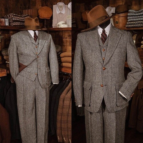 Herringbone anzug aus tweed - herringbone-anzug,