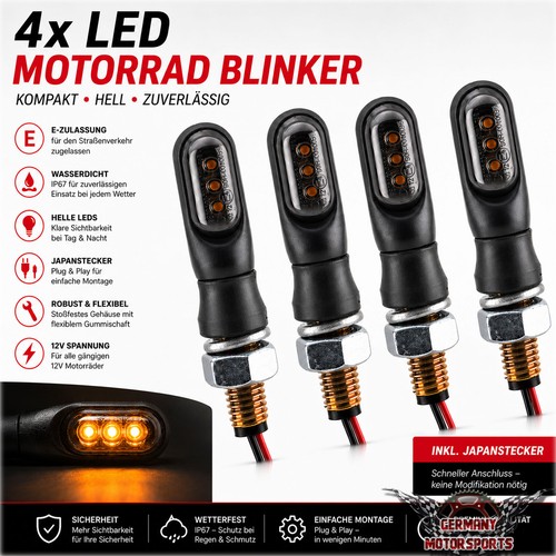 Led blinker schwarz - 4x,