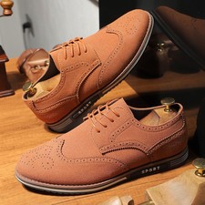 Herren Formale Wingtip Oxford-Schnürschuhe für Meetings lässig
