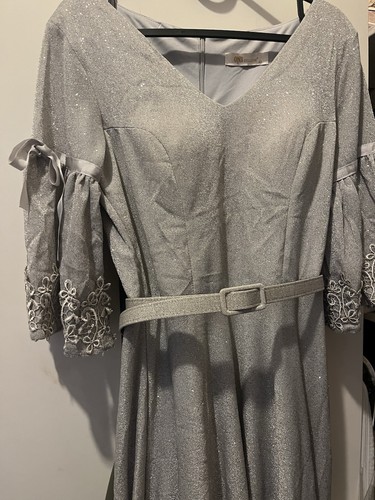 Abendkleid glitzer grau 42 - grau, gr.