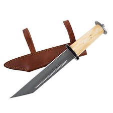 Wikinger Messer mit Beingriff und Lederscheide Sax Style Frühmittelalter