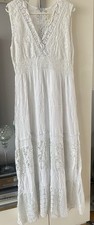 Sommerkleid Weiß Spitze A-Linie Gr. L 40