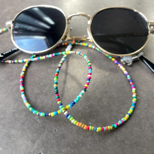 Brillenkette Brillenband Perlen bunt Glasperle Geschenk Sonnenbrillenkette Luxus