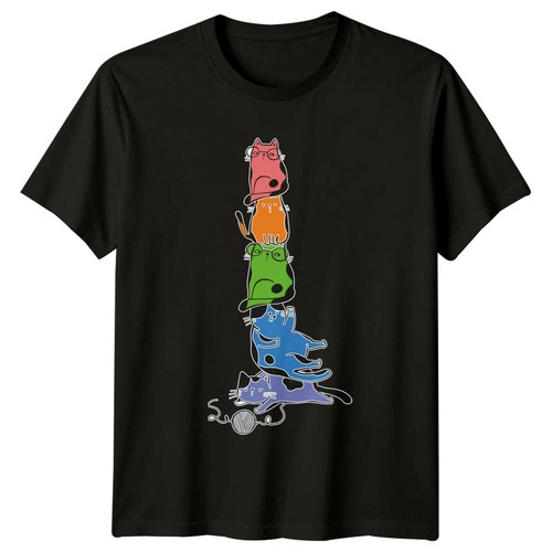 Shirt stacked cats with - stacked,