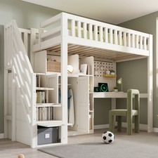 Hochbett mit Kleiderschrank
