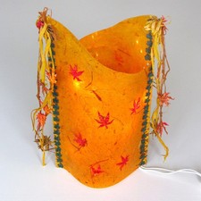 Herbstliche Tischlampe orange, mit 10er Lichterkette, 37x22x14cm Tischleuchte