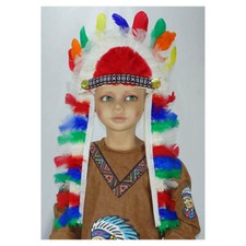 KINDER INDIANER FEDER KOPFSCHMUCK # Karneval Fasching Kostüm Zubehör Häuptling