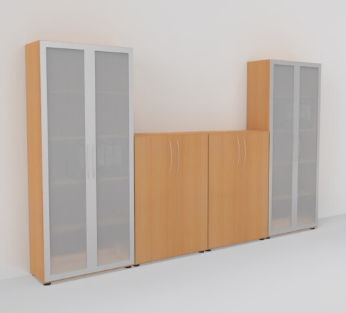 Büro schrankwand 4tlg - büro-schrankwand,