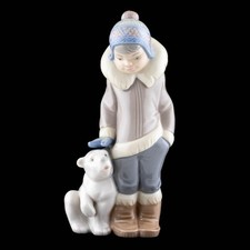 Eskimo Junge mit Eisbär #5238 - Porzellan Figur - Lladró